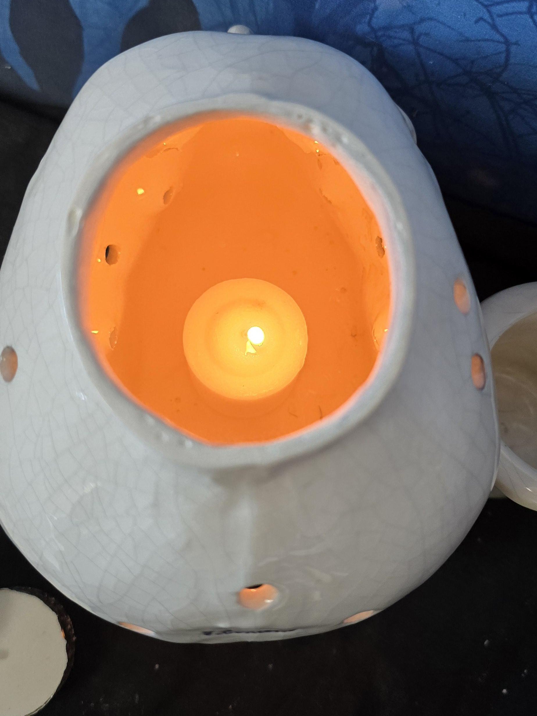 Crackle Glaze Skull Wax Warmer: Ceramic Incense Burner product image (6)