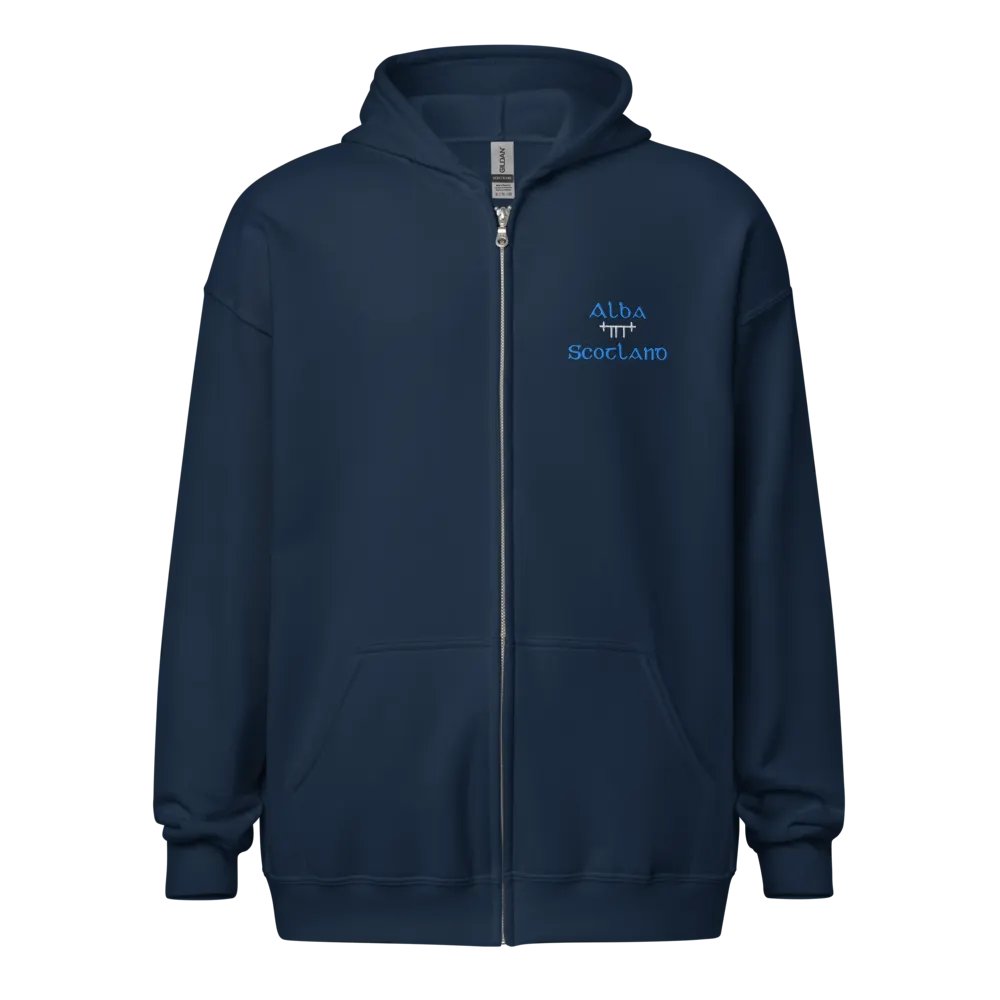 Scotland/Alba Orthodox style Ogham embroidered Zip Hoodie product image (1)