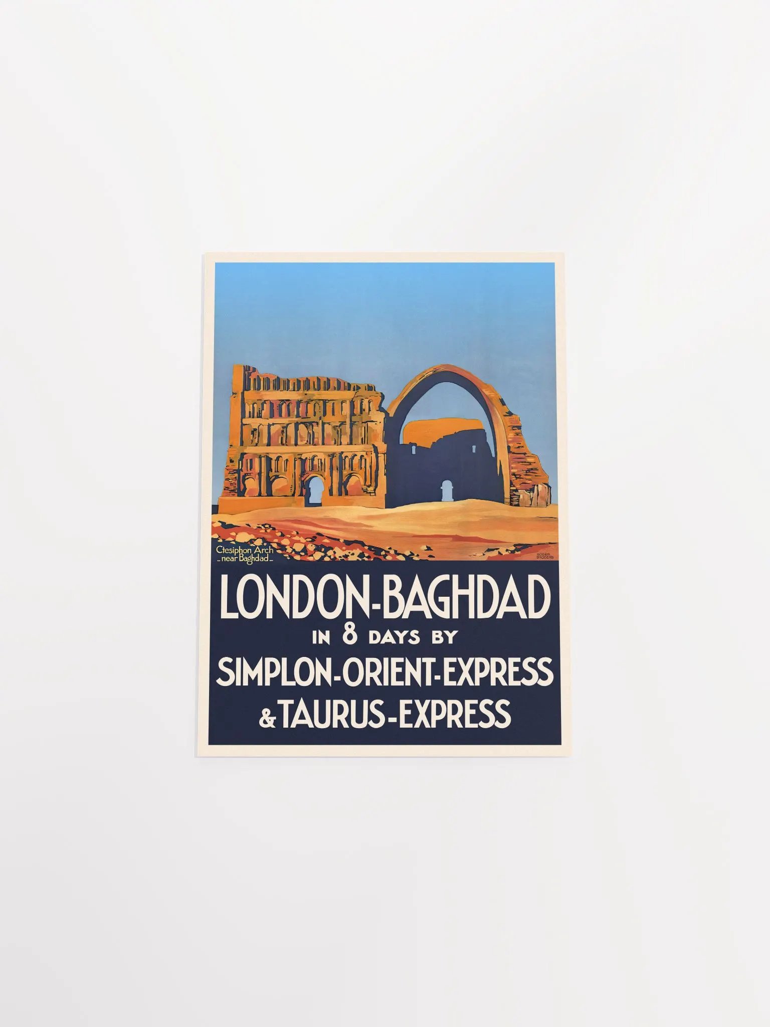 London, England - Baghdad, Iraq, Simplon Orient Express 1920s — retro travel poster, vintage travel art print, retro travel wall art product image (9)