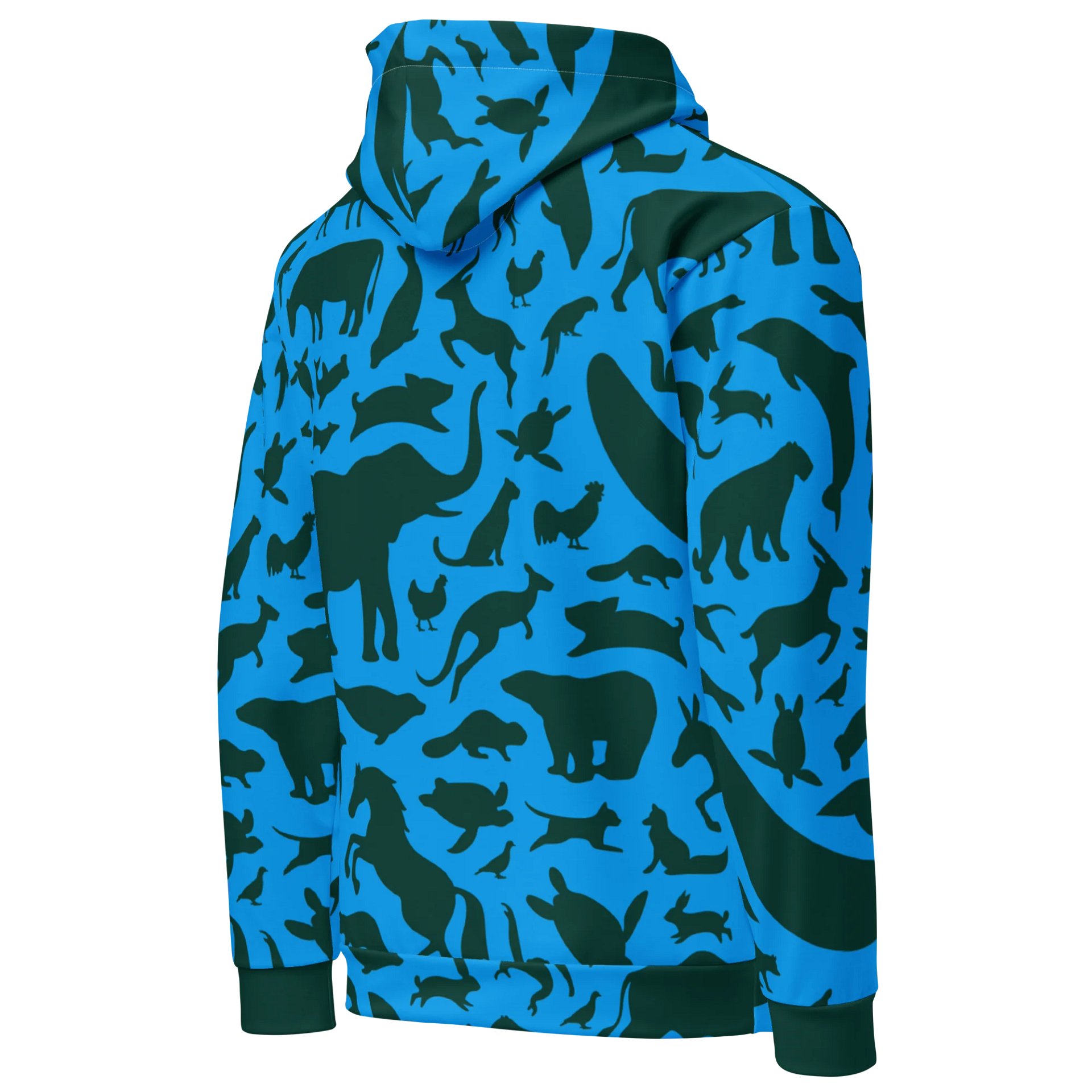 Animal Print Hoodie - Green on blue product image (5)