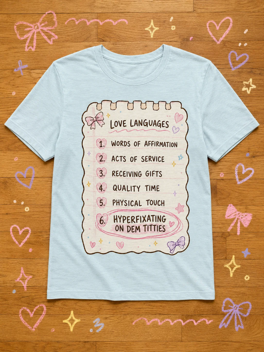 Hyperfixating On Dem Titties Tee | Funny Memo Graphic Tee product image (3)