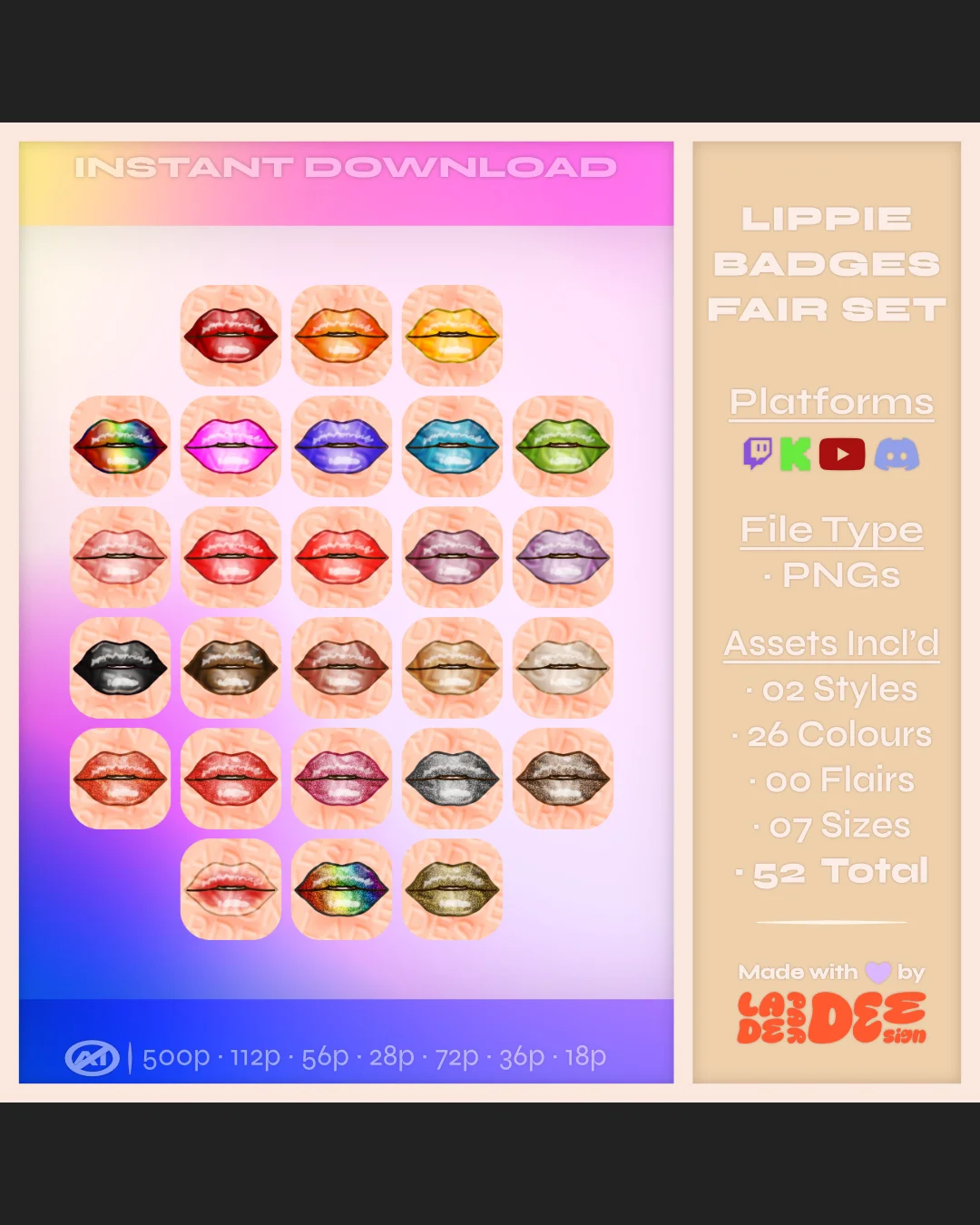 Lippie Badges [Fair Set] product image (3)