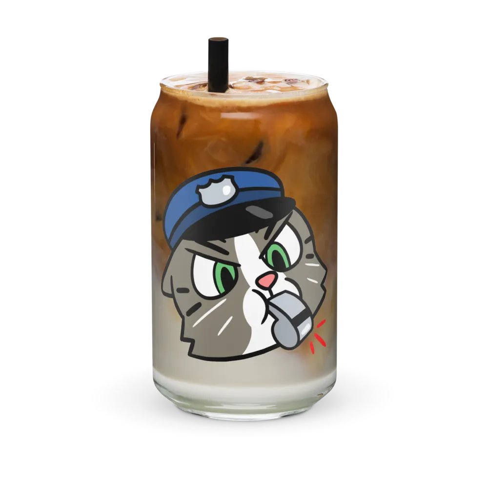 Officer Kitty Cat Can-Shaped Glass product image (36)