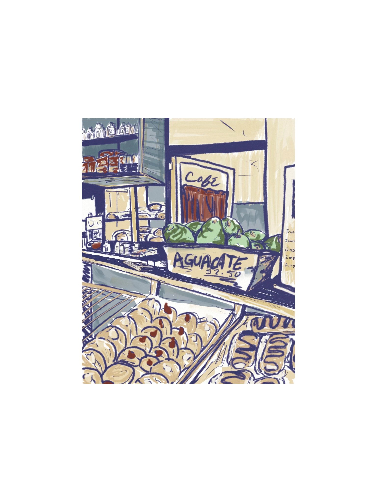 Una libra de jamón, queso y huevo | Art Print product image (1)