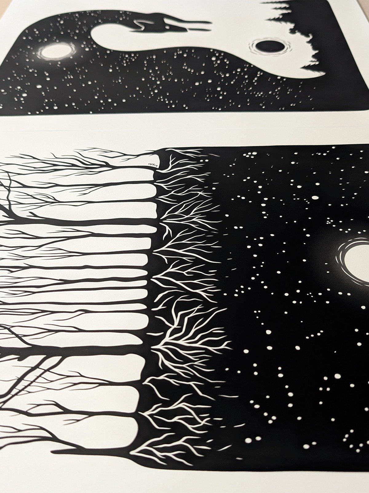 Sköll and Forest Night Print Set of 2 product image (2)