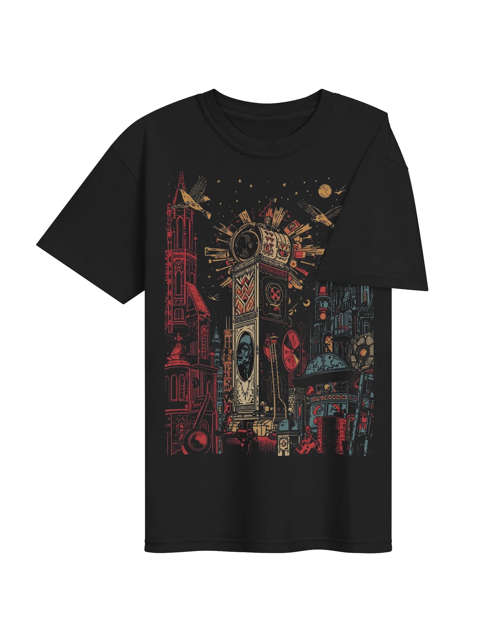 Retro Steampunk City Night Heavyweight T-Shirt product image (7)