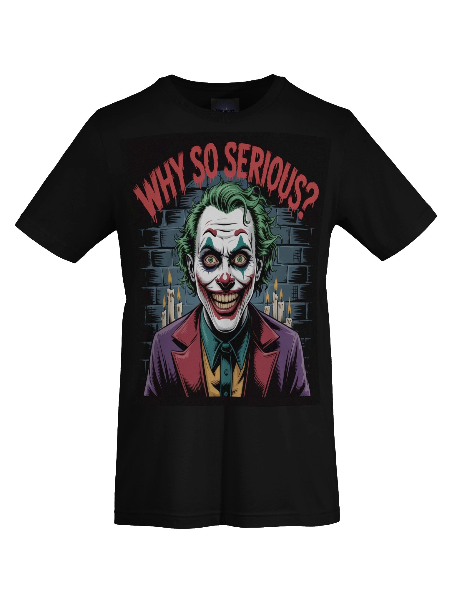 Why So Serious? The Joker's Candlelit Menace Graphic Tee product image (1)