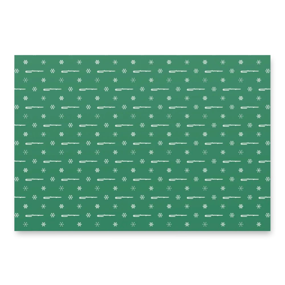 Flutes and Snowflakes - Bass Flute - Green Gift Wrap Paper Sheets product image (6)
