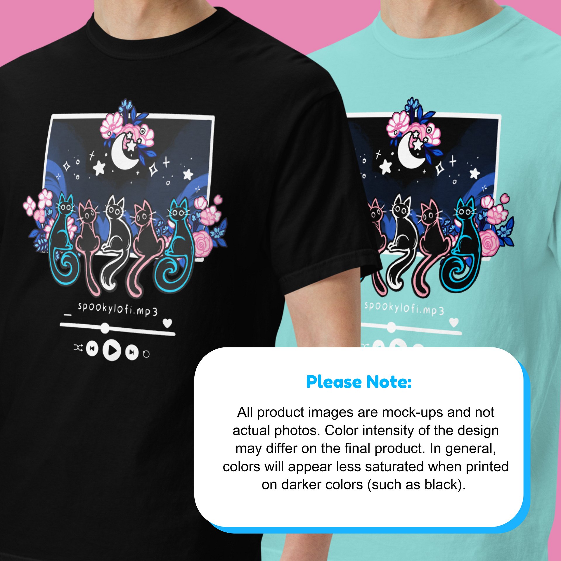 Subtle Transgender Pride Lofi Cat Tee product image (25)