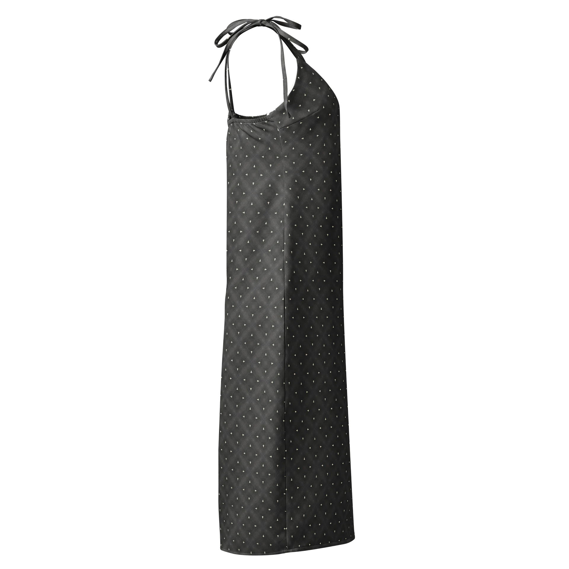Dark Gray Textured All-Over Print Slip Dress product image (10)