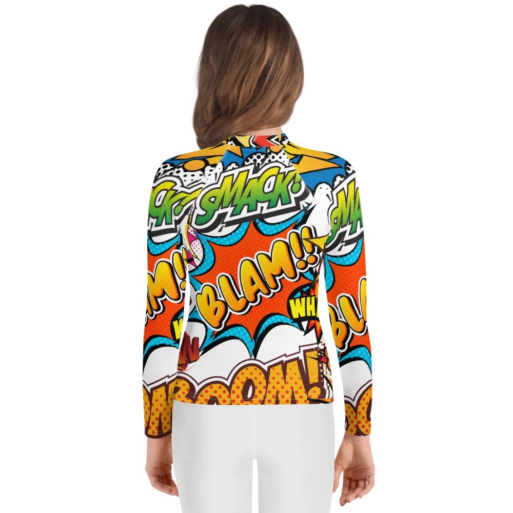 Dynamic Comic Action All-Over Print Youth Rash Guard product image (3)
