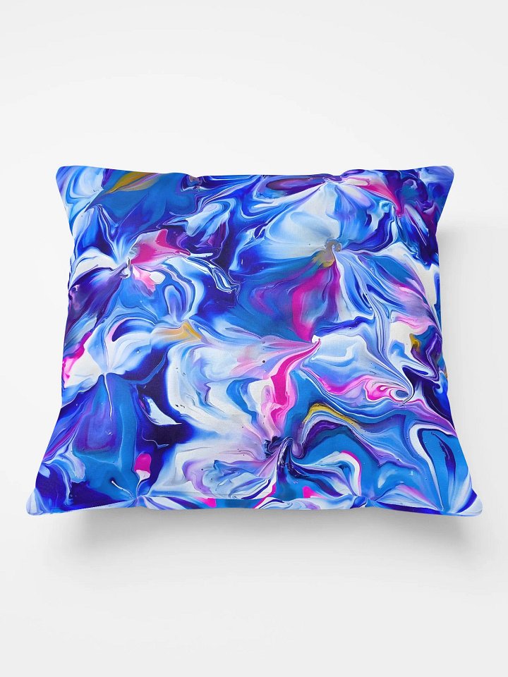 Ocean Blossoms Fluid Art Cushion product image (1)