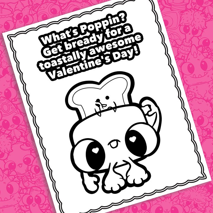 Toast Valentines Day Coloring Page product image (1)
