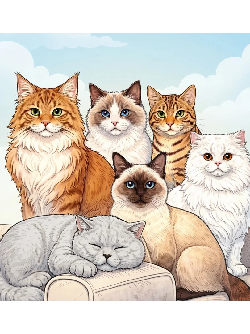 6 Cat Breeds Colouring Pages (***FREE Downloadable***) product image (1)