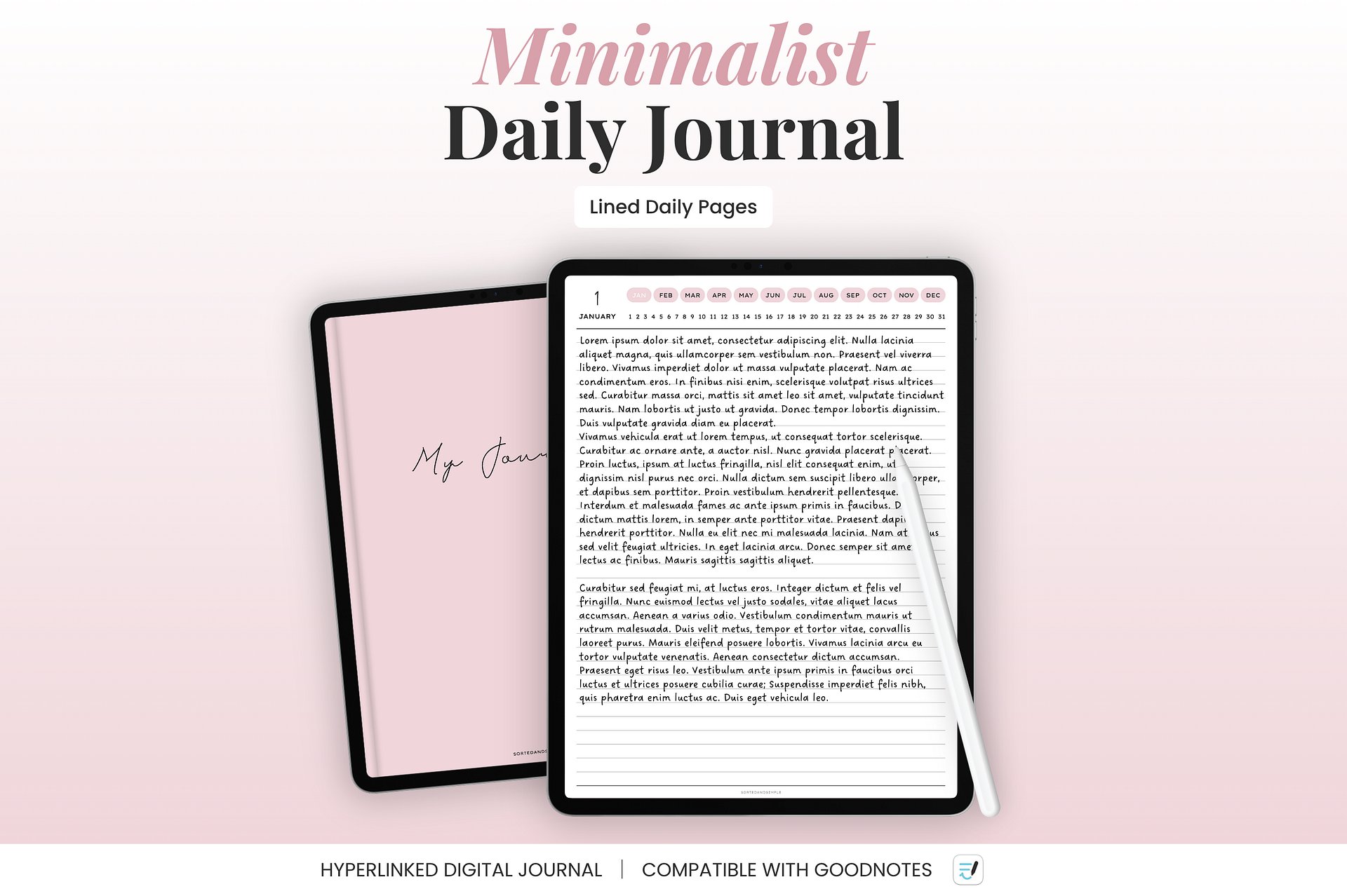 Digital Lined Journal - Pink product image (1)