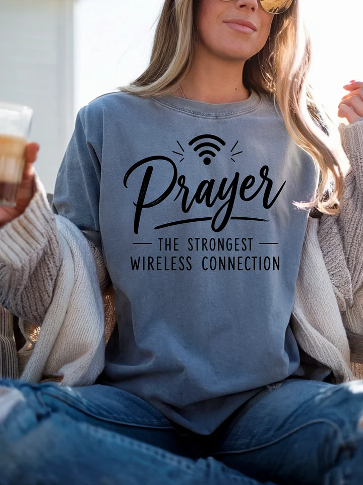 Prayer The Strongest Wireless Connection Shirt | Christian Faith T-Shirt | Inspirational Religious Apparel | Prayer Warrior Gift | Kingdom Life Co. product image (1)
