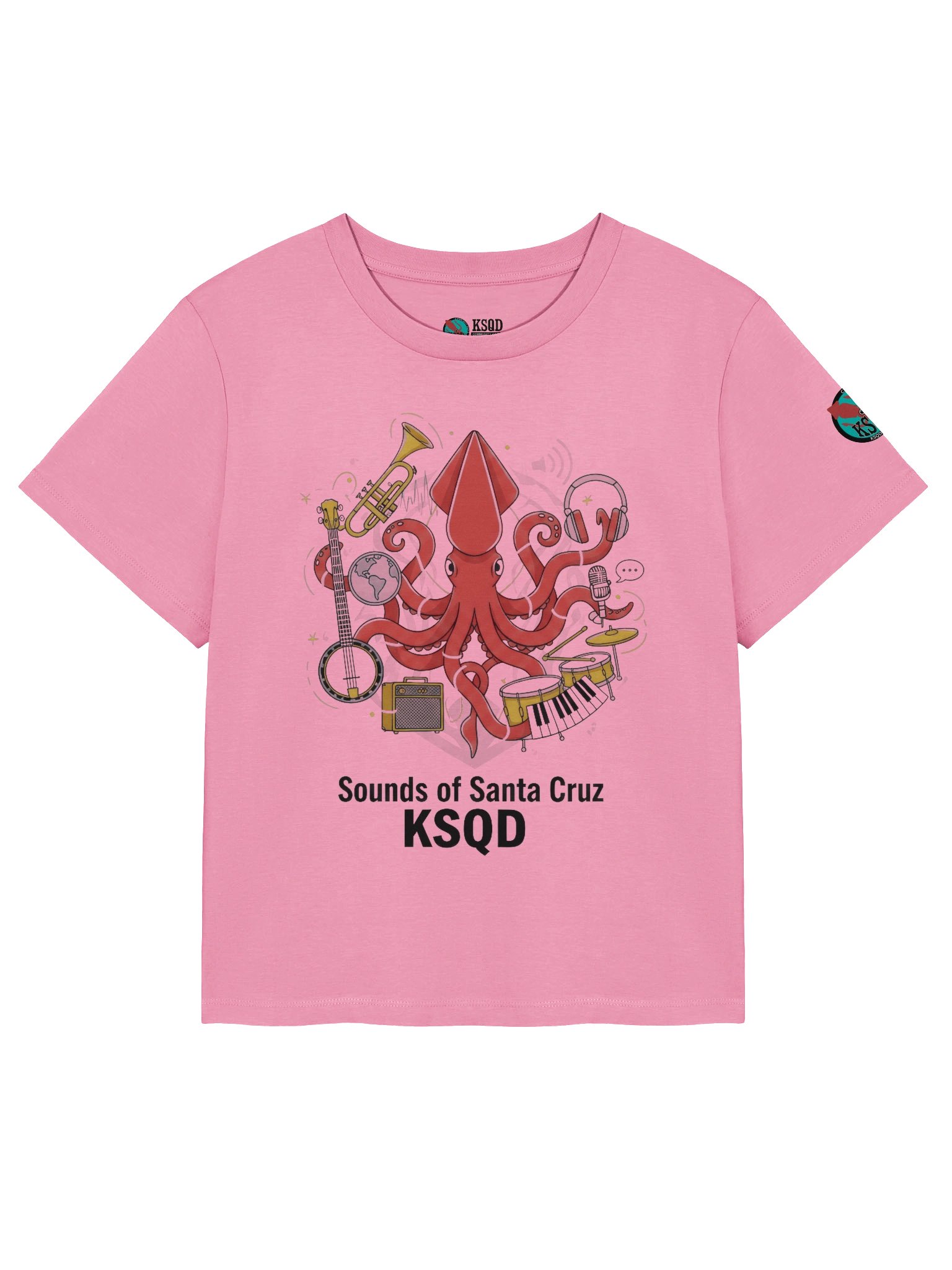KSQD “Sounds of Santa Cruz” Organic Ribbed Neck T-Shirt product image (5)