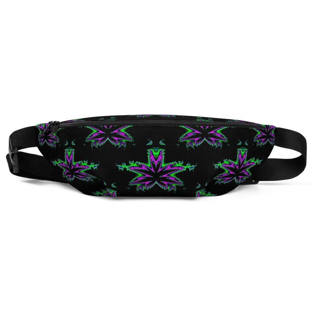 Weed 420 Fanny Pack, Cannabis Twisted Budz Bag, Pot Leaf Pattern Stoner Art Accessory product image (1)