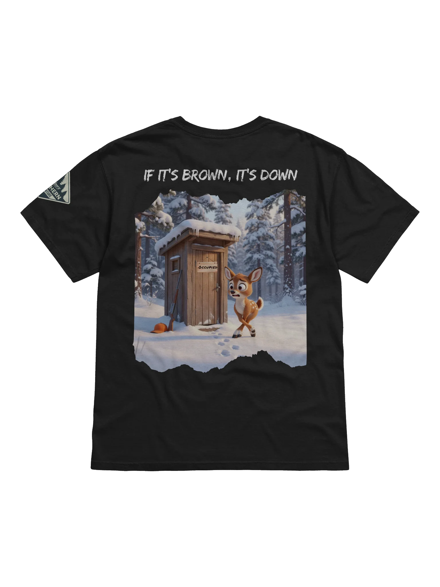 If It’s Brown, It’s Down — Funny Winter Deer Hunting T-Shirt product image (3)