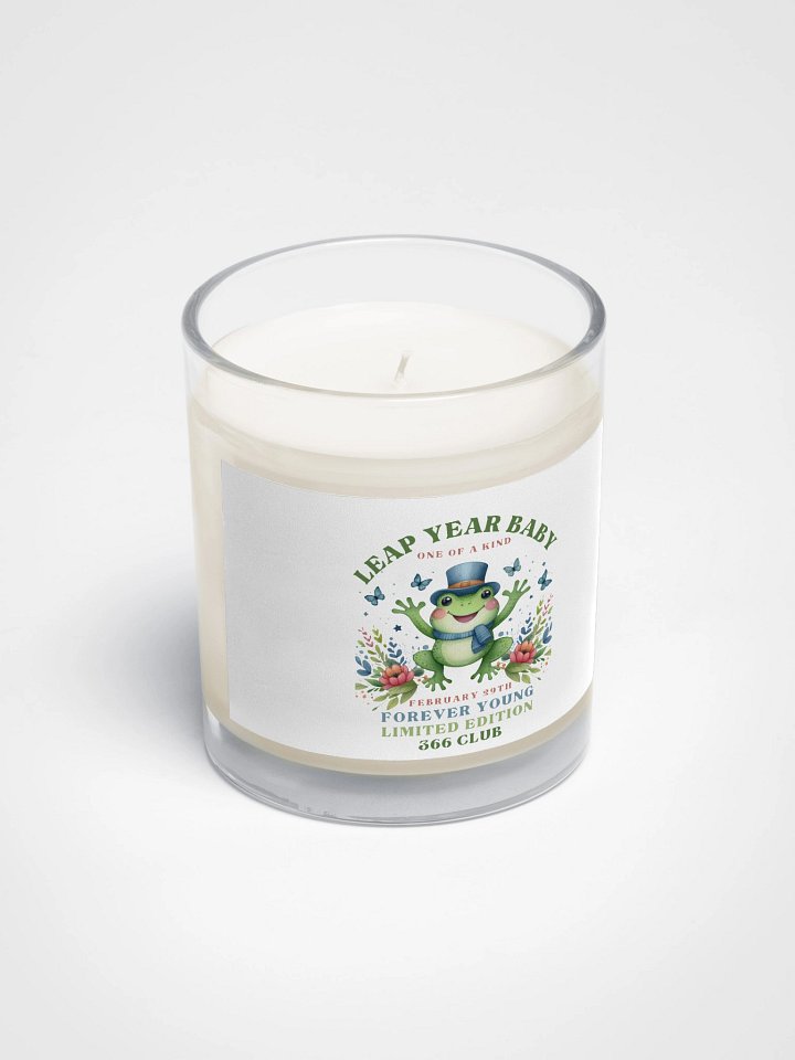 Leap Year Soy Candle February 29th Birthday Party Décor and Keepsake Leapers 366 Club , Clear Glass Jar product image (2)