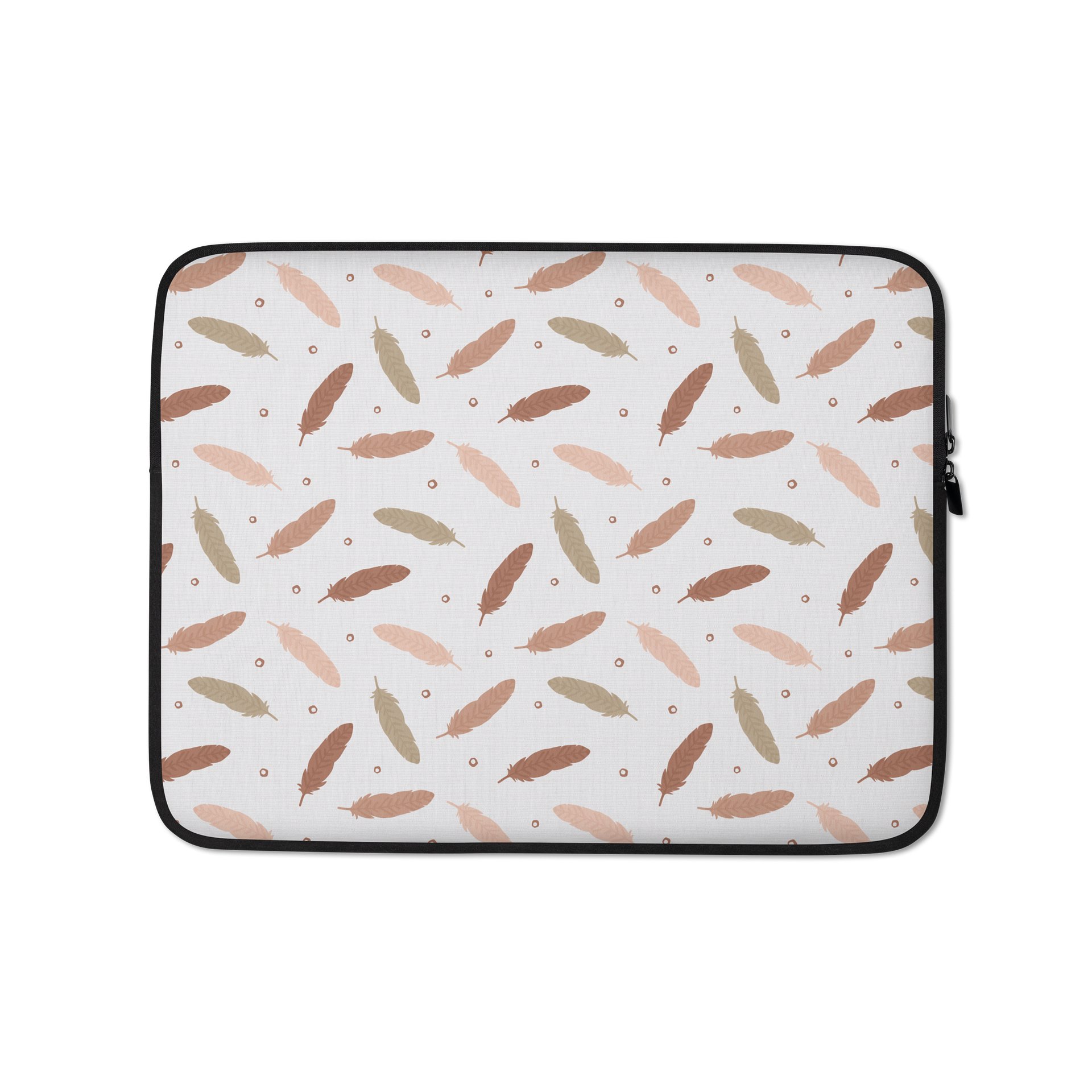 Mocha Mousse Feathers Laptop Sleeve product image (1)