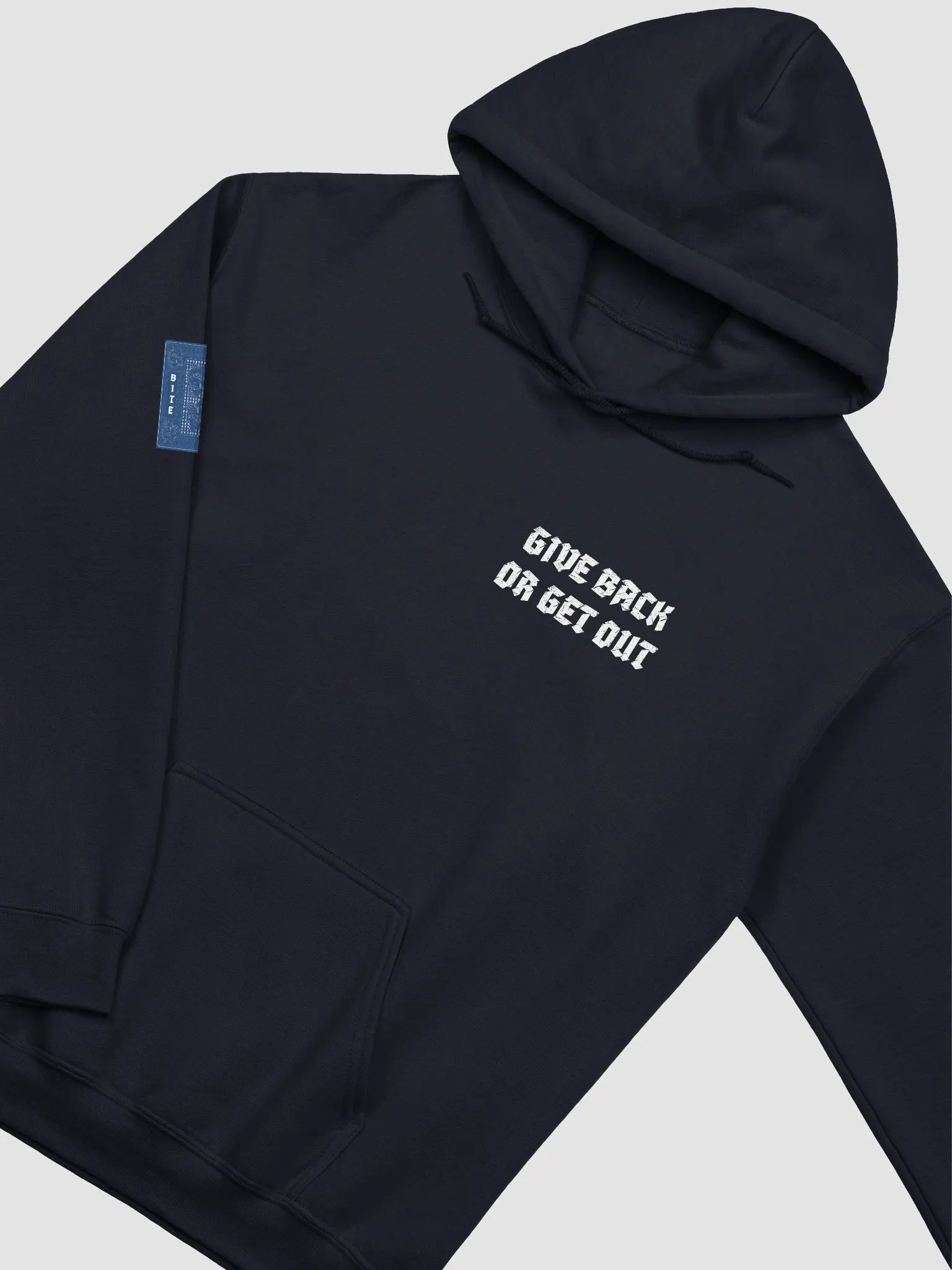 Bite Back blue card hoodie product image (3)