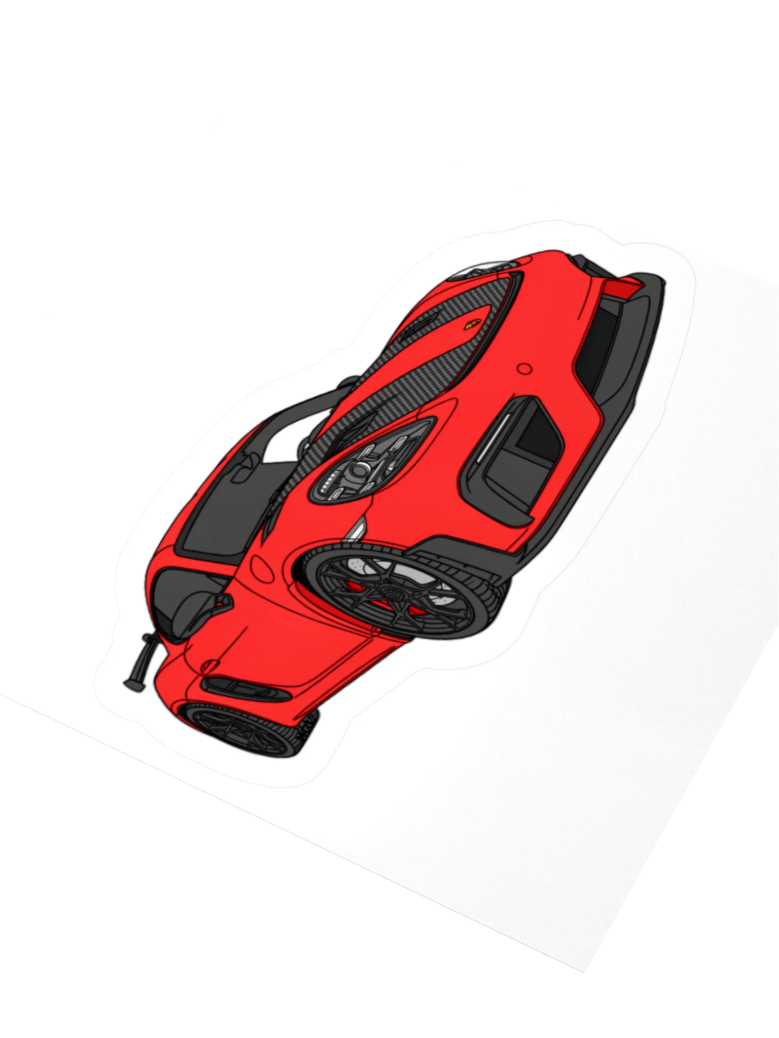 Red Porsche GT4 RS Sticker (Retro, Sketch, Silhouette) product image (9)