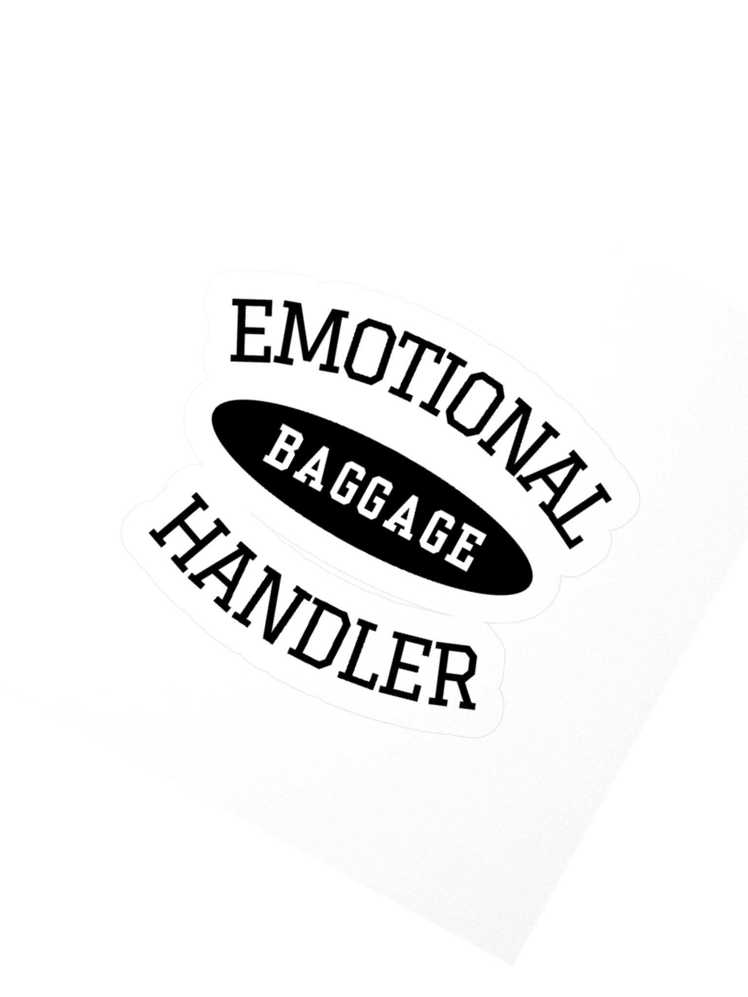 Emotional Baggage Handler Sticker-Black and White Varsity Style product image (2)