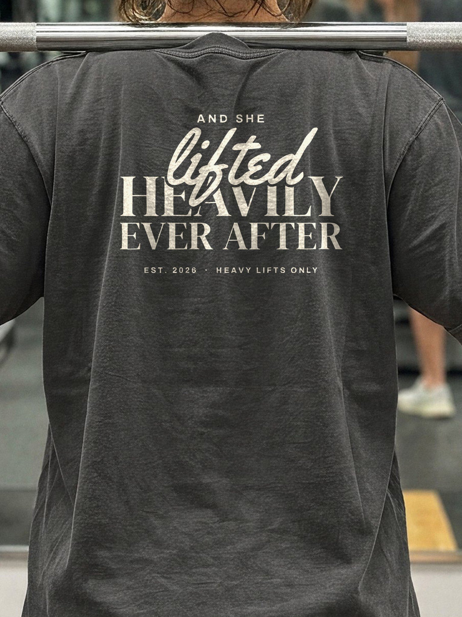 And She Lifted Heavily Ever After Oversized Gym Tee | Pump Cover product image (4)