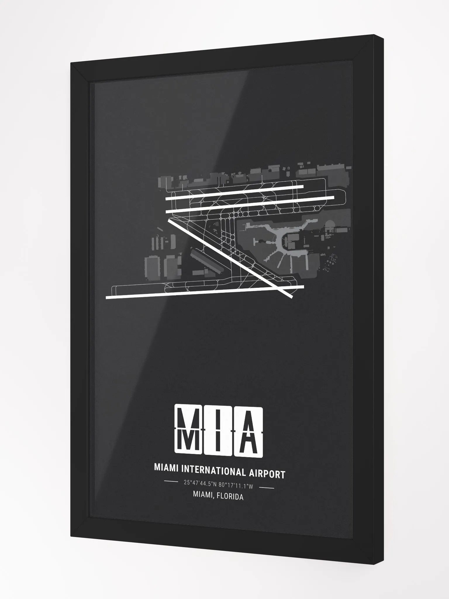Framed Airport MIA Premium Map On Matt Paper product image (2)