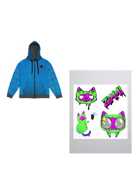 Retro GamePad Hoodie (Blue Edition) + Zimmi Sticker Pack