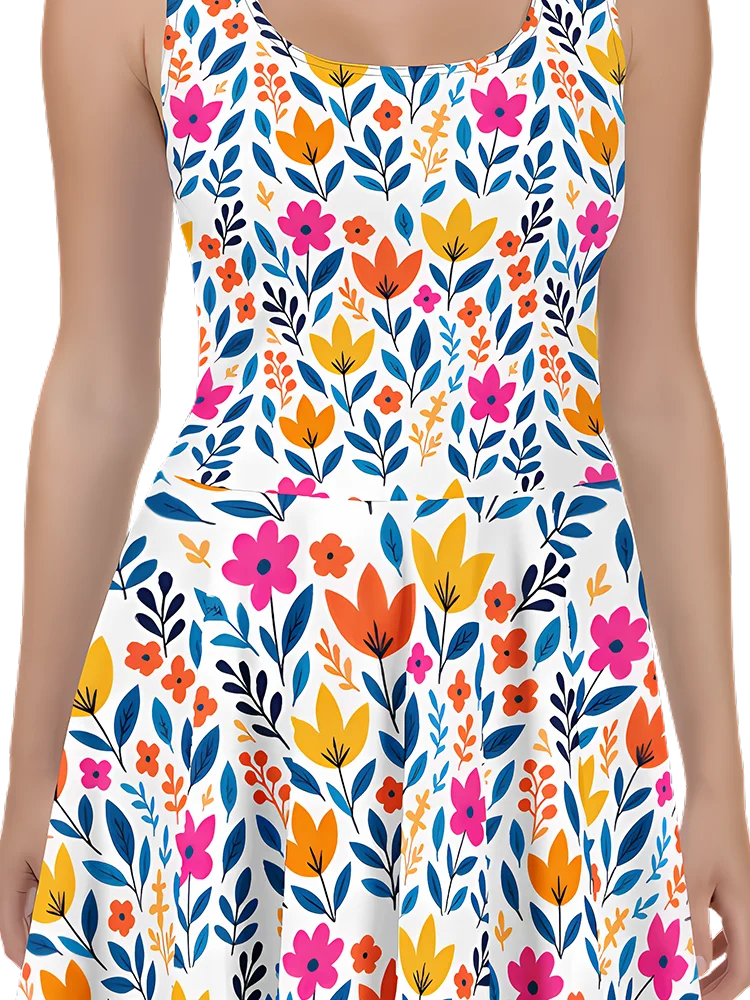 Summer Floral Dress | Orange Yellow & Fuchsia product image (2)