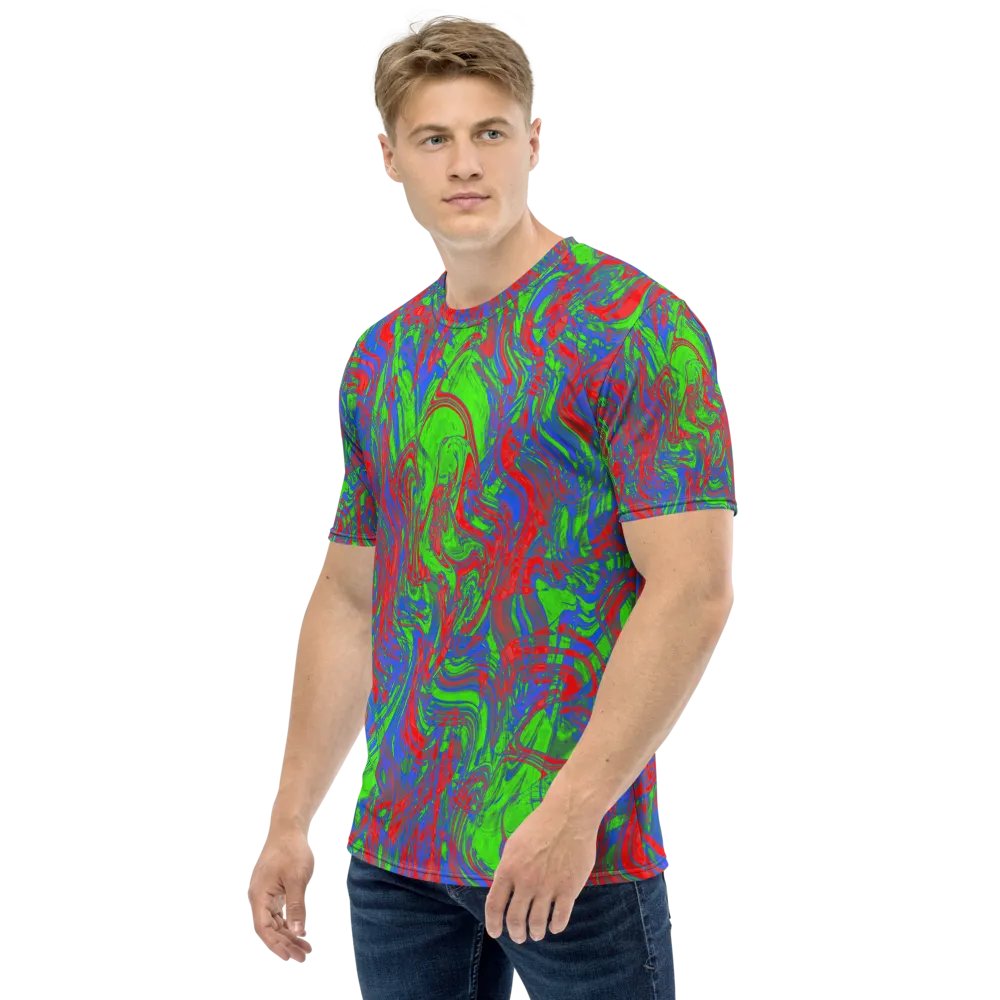 Techno Pattern T-Shirt in Red, Green, Blue, and Purple product image (4)