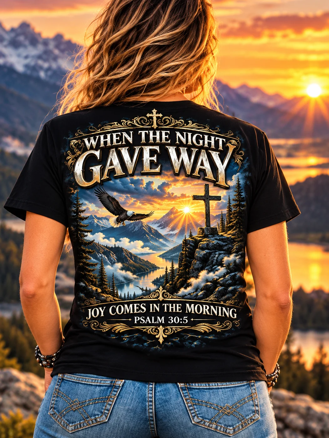 When the Night Gave Way – Psalm 30:5 Scripture T-Shirt product image (2)