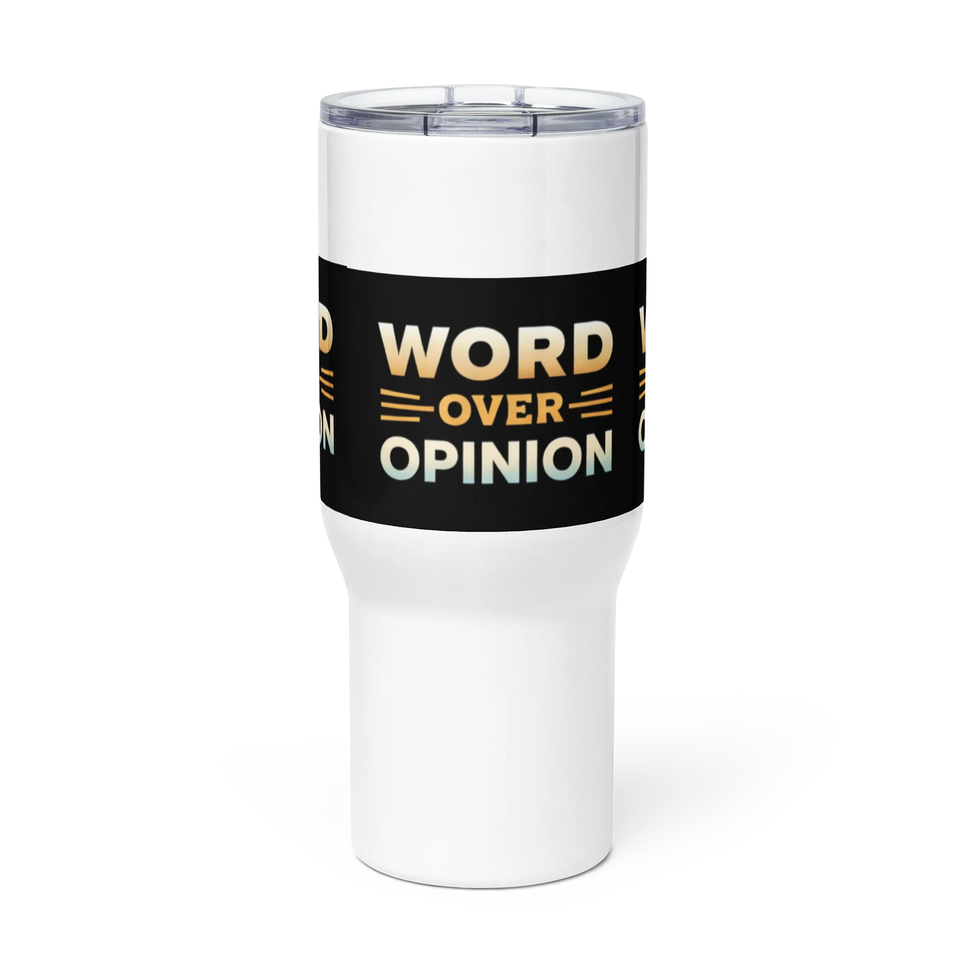 Gradient Word Over Opinion Travel Mug product image (3)