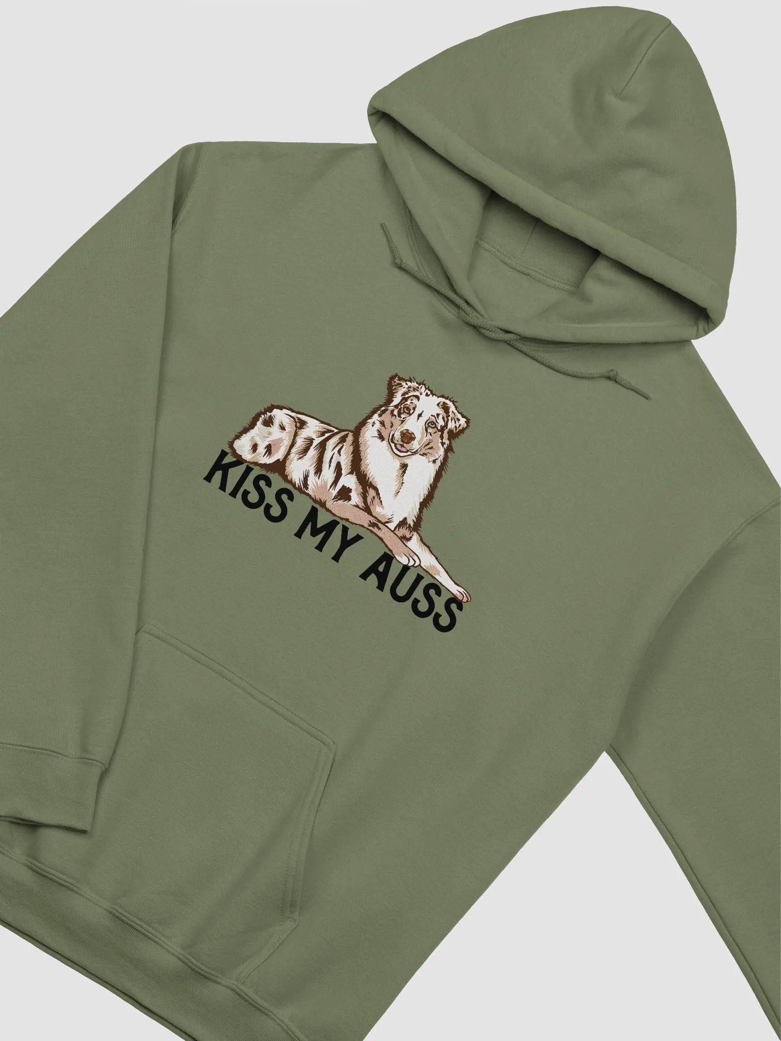 Kiss My Auss Hoodie | Hooded Sweatshirt for Australian Shepherd(Red Merle) Dog Owners product image (5)