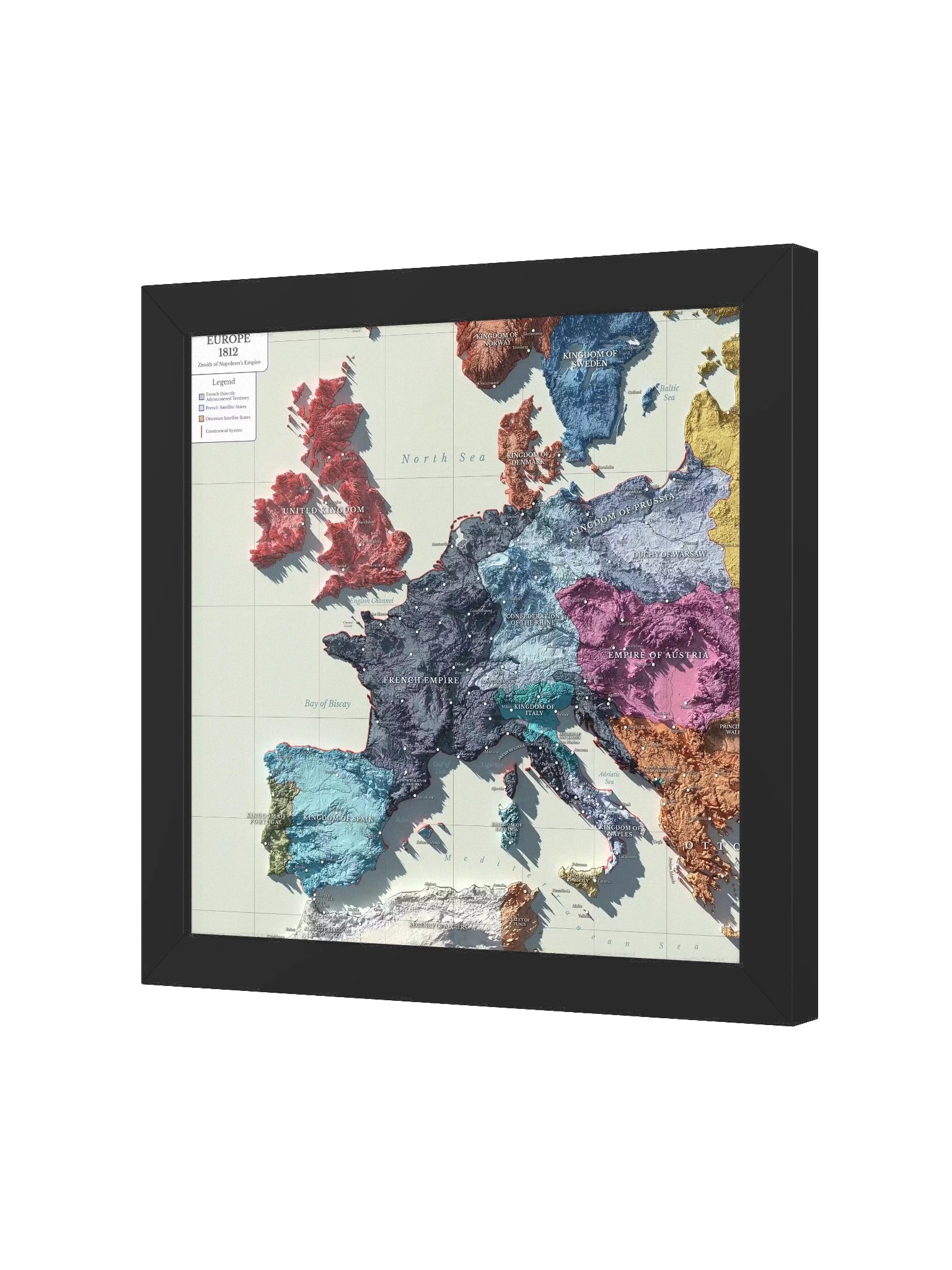 Napoleonic Europe - 1812 - Framed High Resolution Map product image (2)