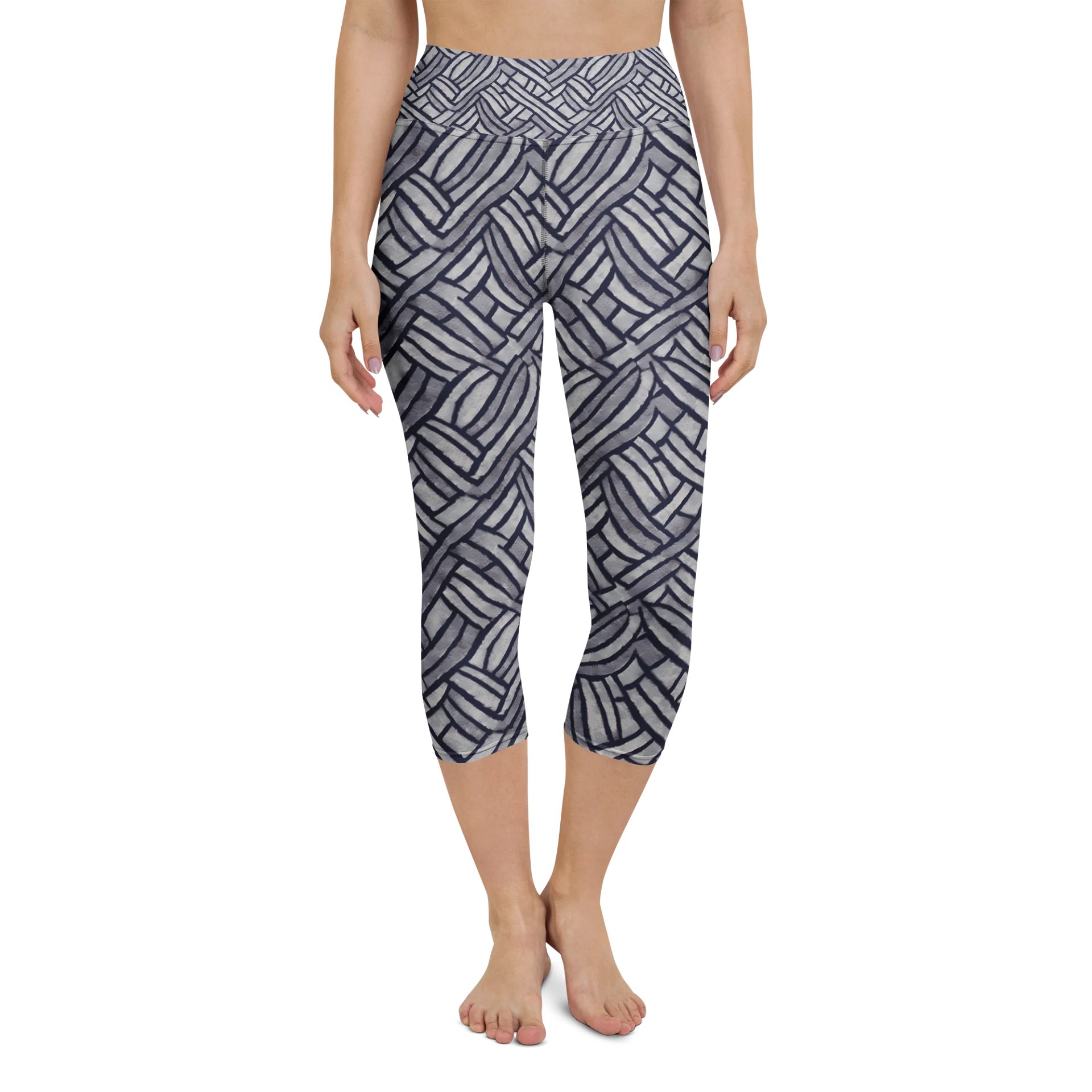 Grey Rectangles Capri Leggings product image (4)