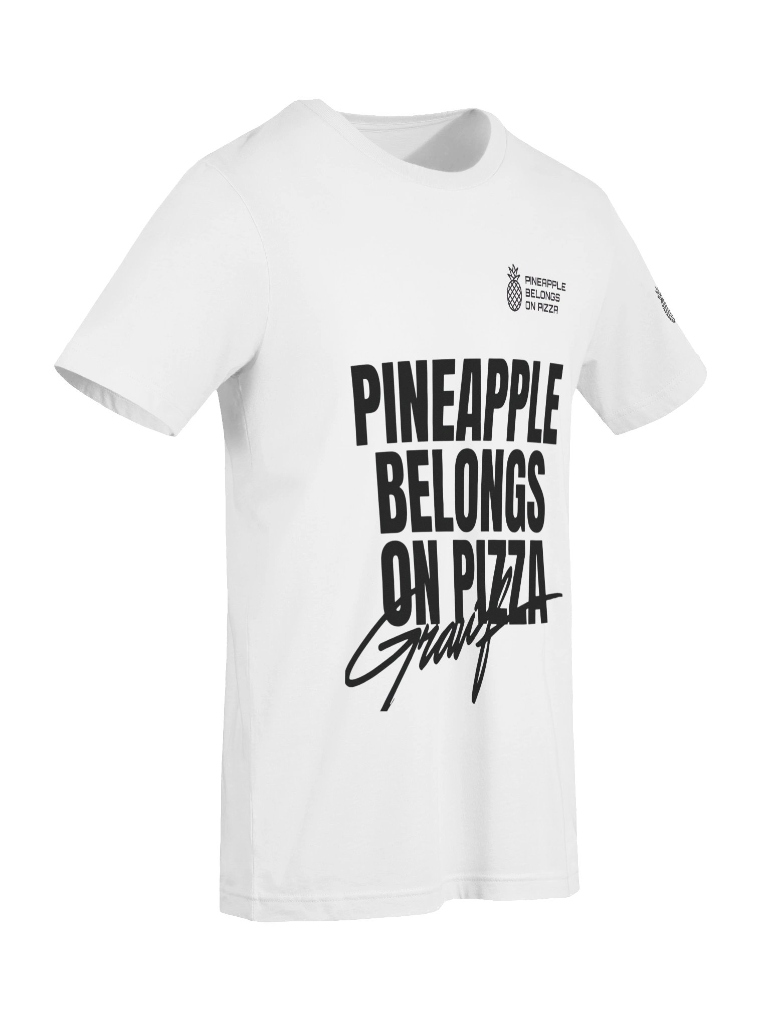 PINEAPPLE BELONGS ON PIZZA — Monochrome Statement Tee by ValerieSkyler product image (9)