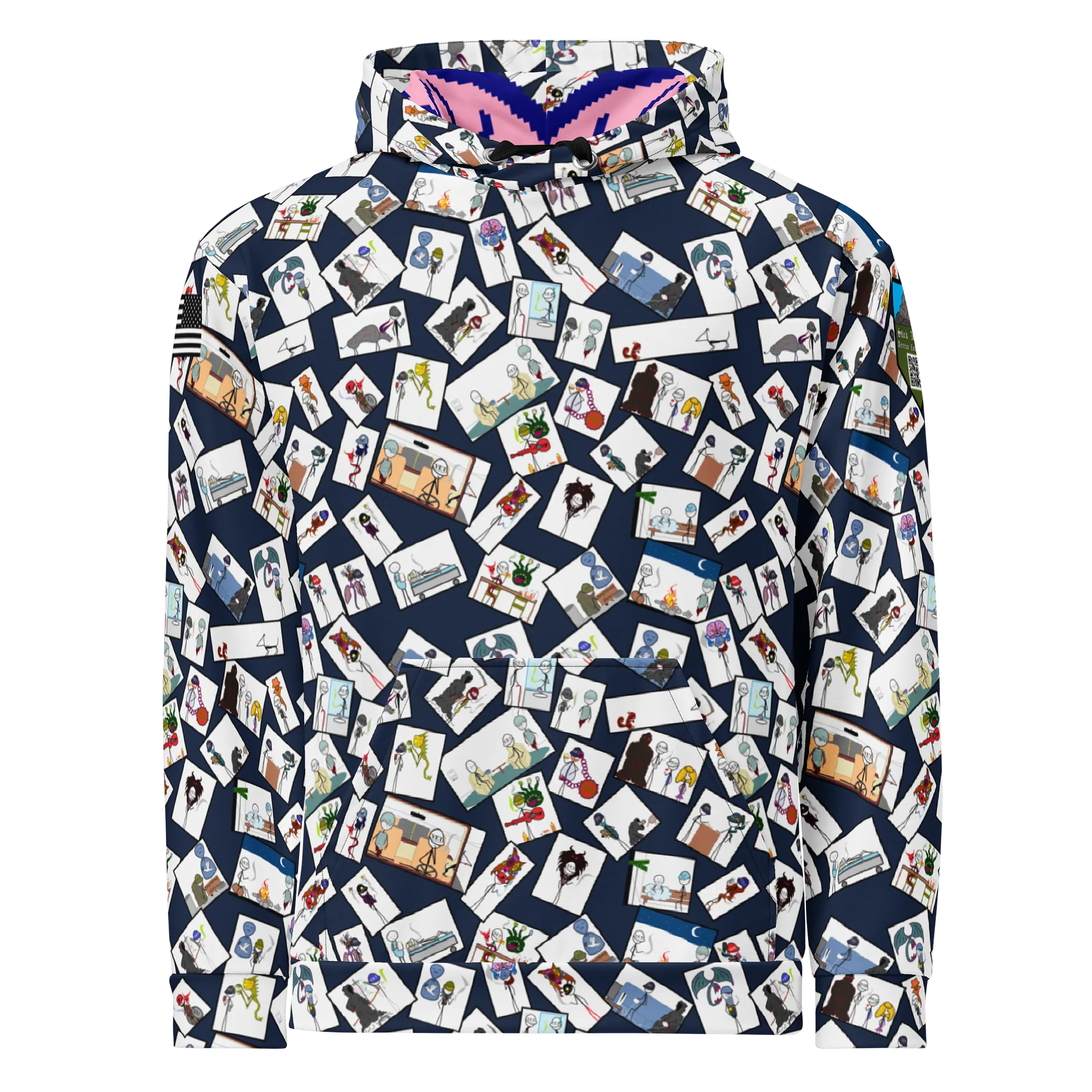 Stick Vet Comic Pannels Hoodie DkBlu product image (1)