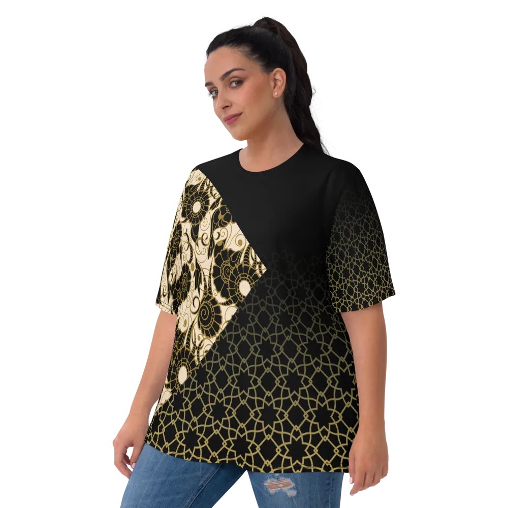 Black And Gold Patterned T-Shirt product image (9)