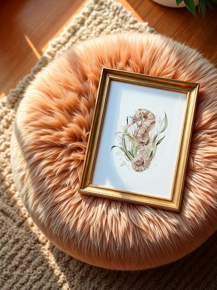 Seahorse Watercolor with Seaweed product image (1)