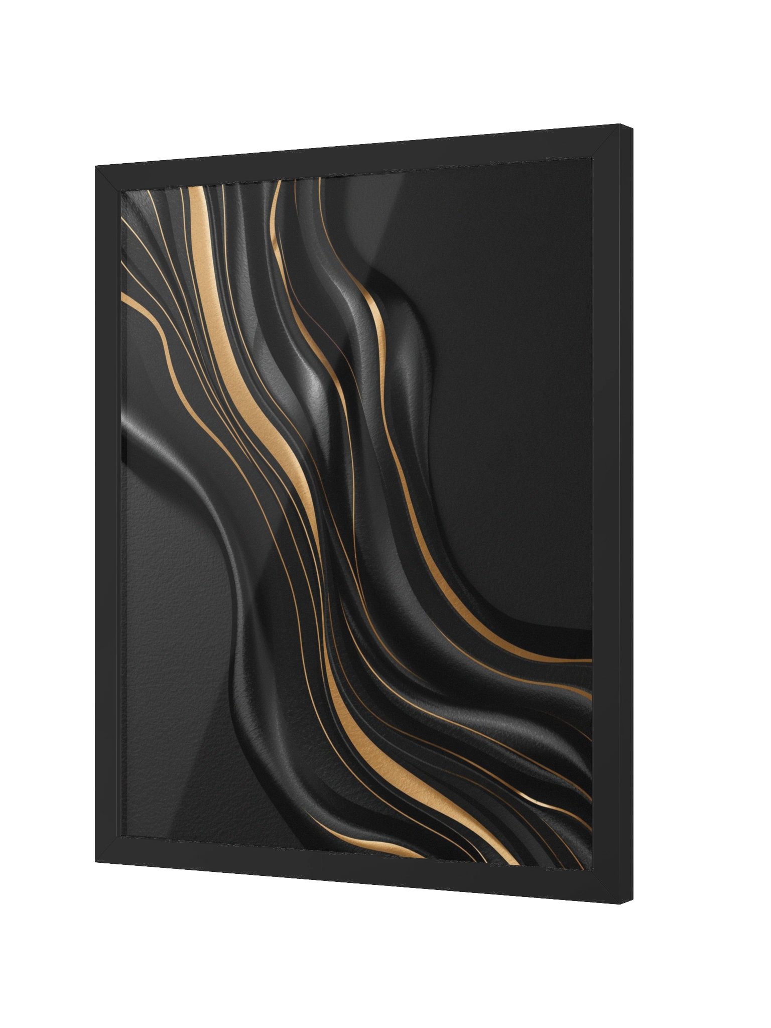 Midnight Gold Flow – Luxury Abstract Wall Art Print- 41×51 cm product image (2)