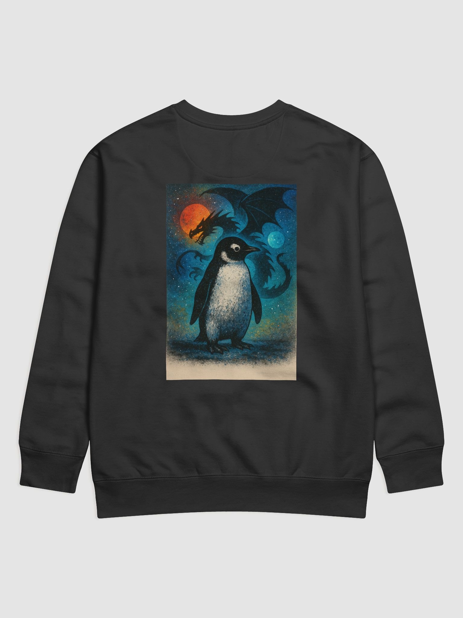 Cosmic Penguin vs. Dragon Sweatshirt product image (2)