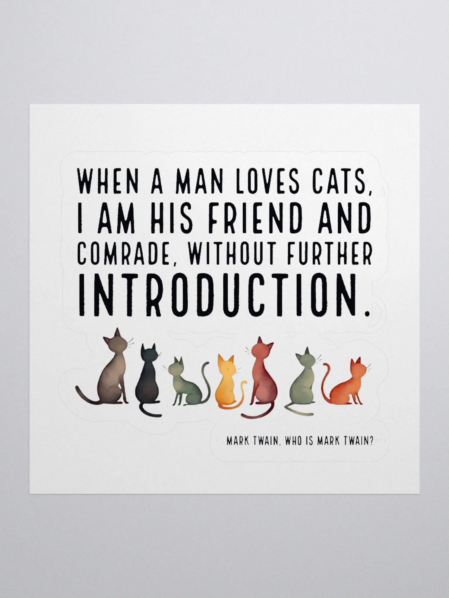 Cat Lover Twain Sticker product image (1)