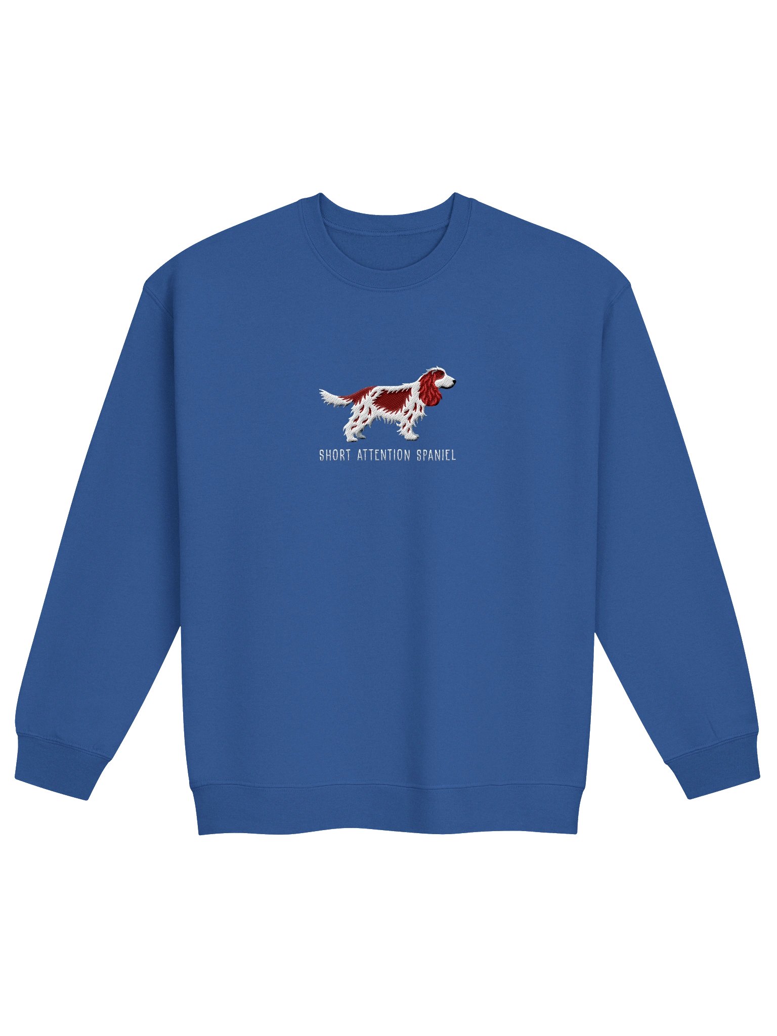 Short Attention Spaniel Sweatshirt (Embroidered) of an English Cocker Spaniel(Liver & White, Full Tail) product image (4)