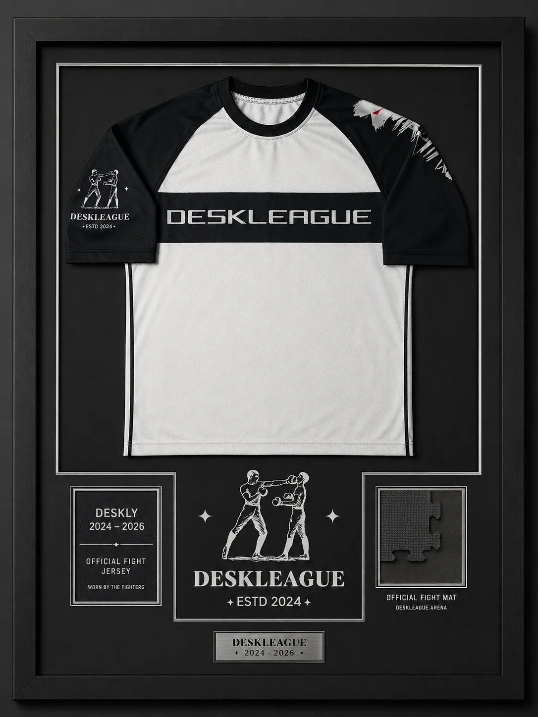 DESKLEAGUE Legacy Frame: Official Fight-Worn Jersey & Arena Mat Display product image (1)