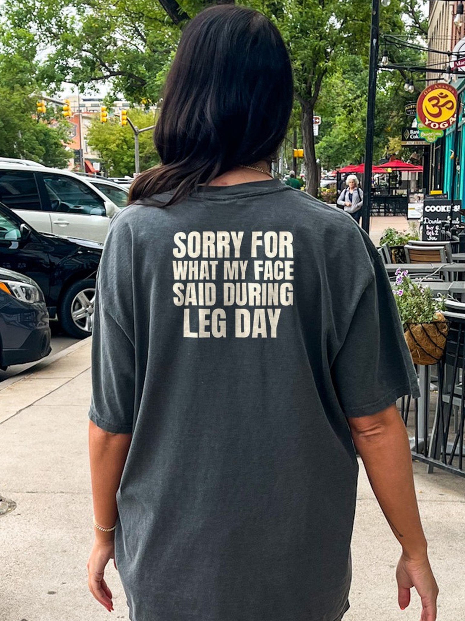 Sorry for What My Face Said During Leg Day Oversized Gym Tee | Pump Cover product image (1)