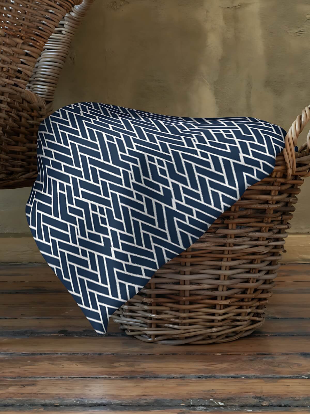 Desert Sand Blue Herringbone Throw Blanket product image (4)