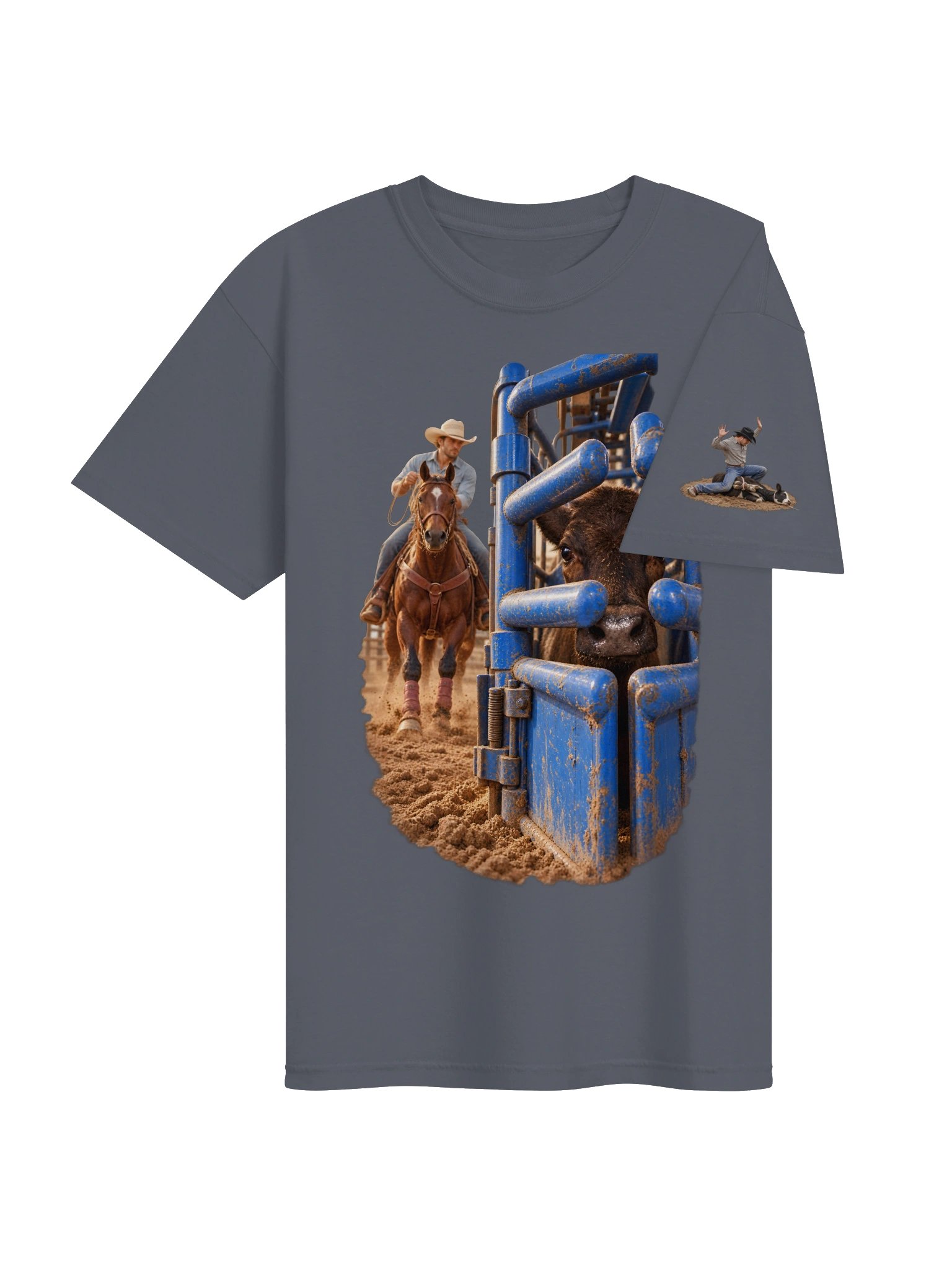 Calf Roping From Chute to Tie T-Shirt | BROKEN RODEO™ product image (96)